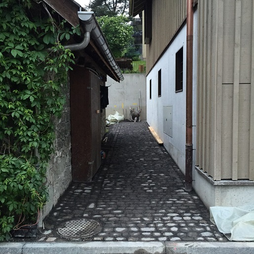 Driveway entrance to Swiss holiday chalet