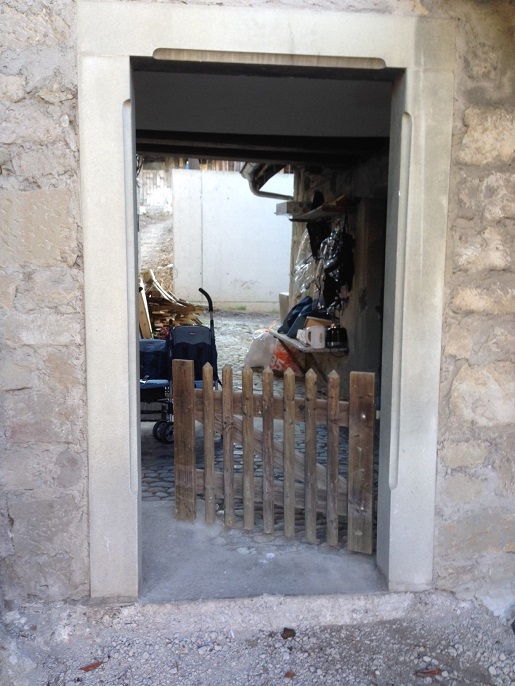 Structural opening into a Swiss holiday chalet