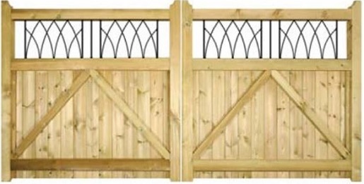 Rear view of the Windsor double wooden gates