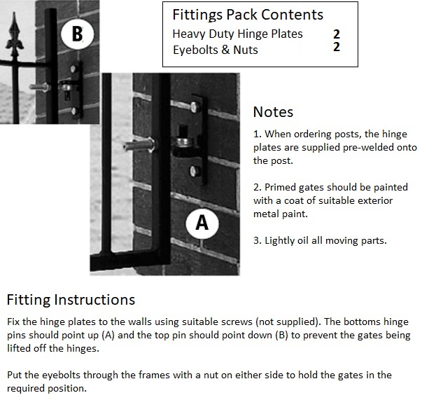 Balmoral side gate adjustable hinge and latch diagram