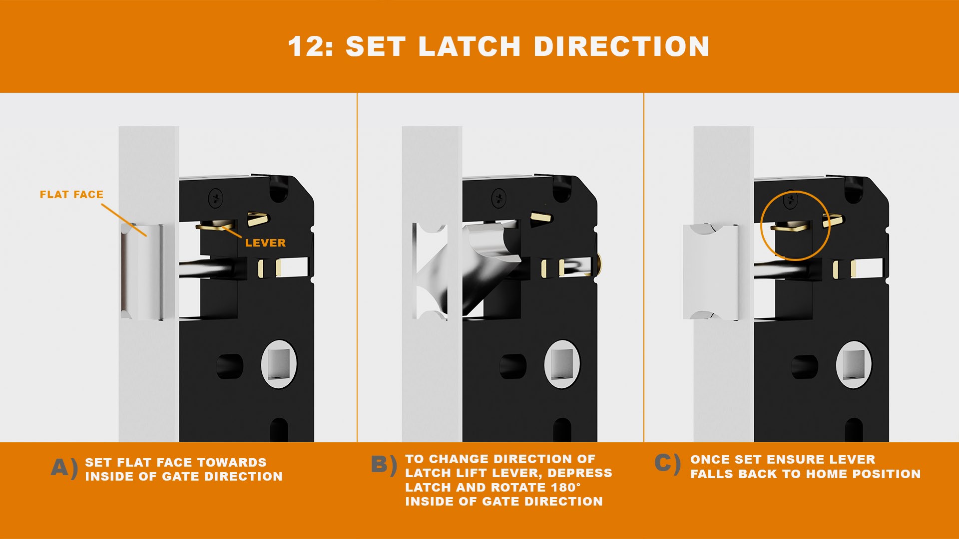 Set latch direction