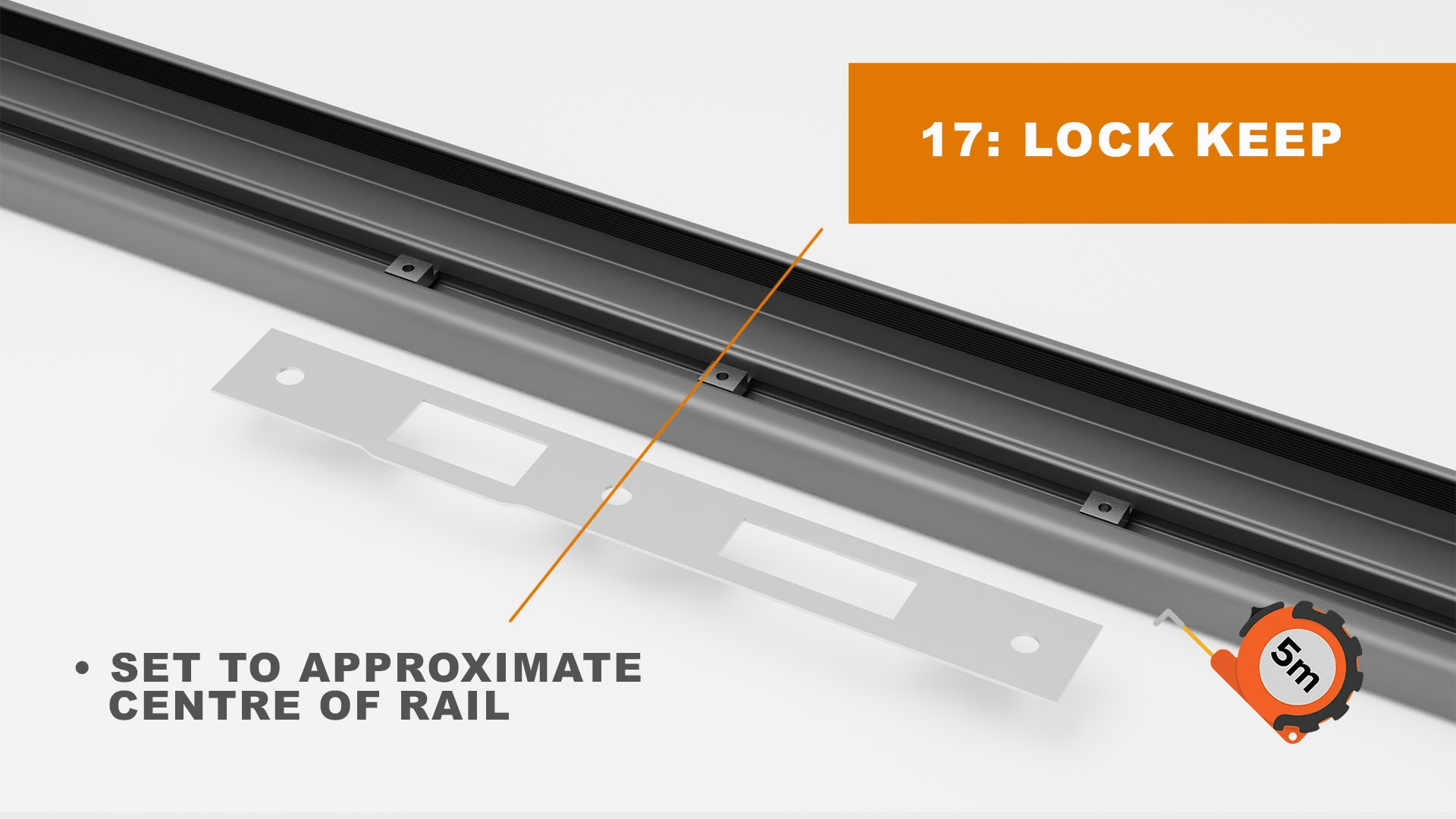 Set latch to centre rail