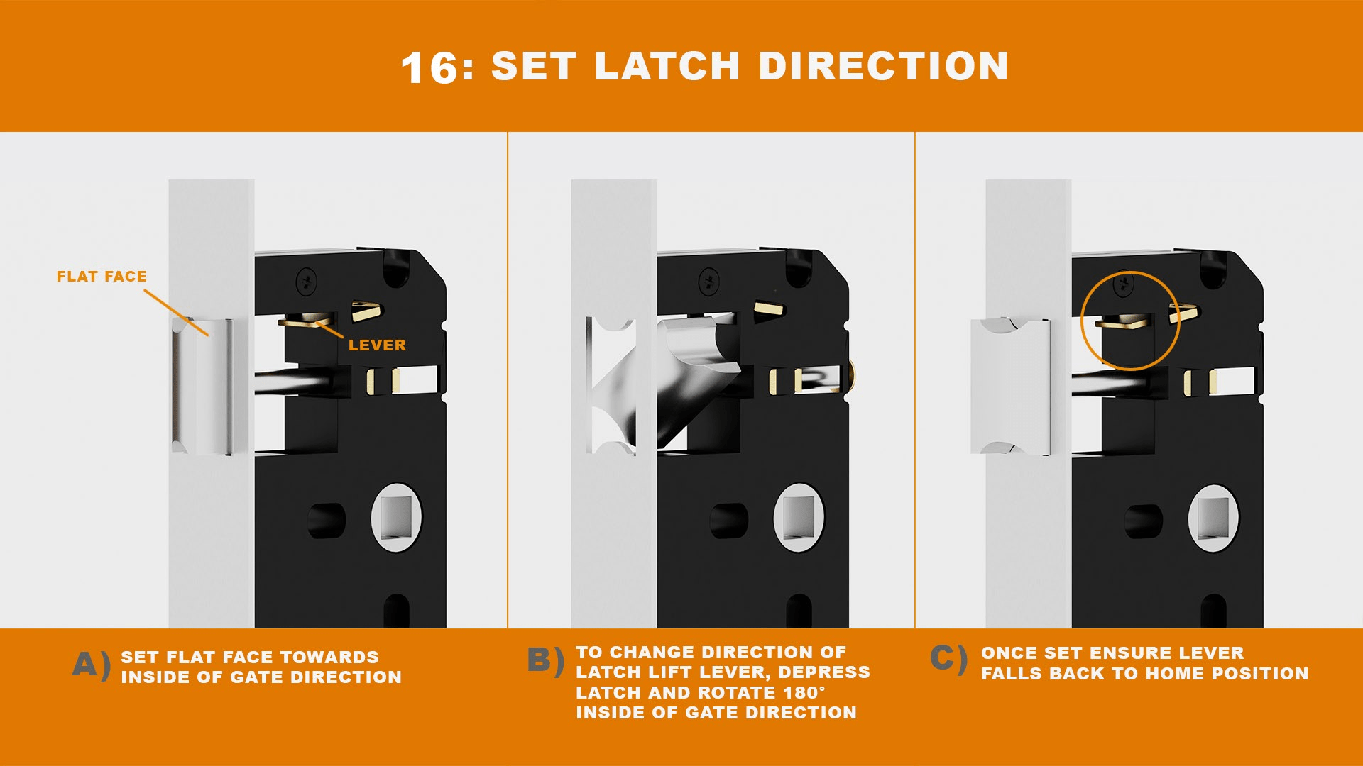 Setting the latch direction