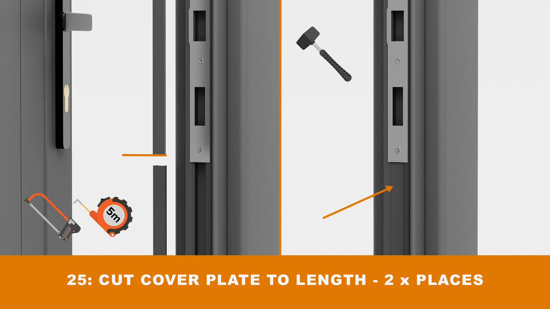 Cut the cover plate to length