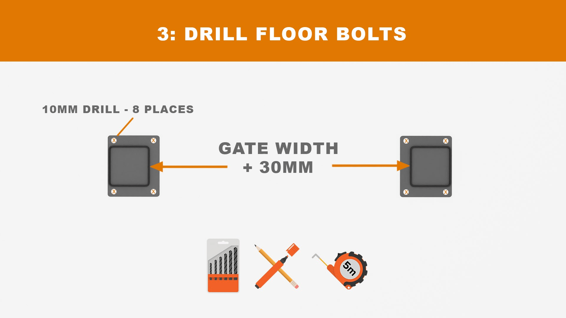 Drilling the floor bolts