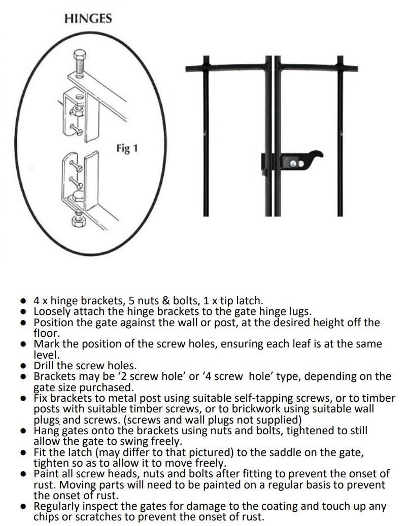 fixed double gate hinge design