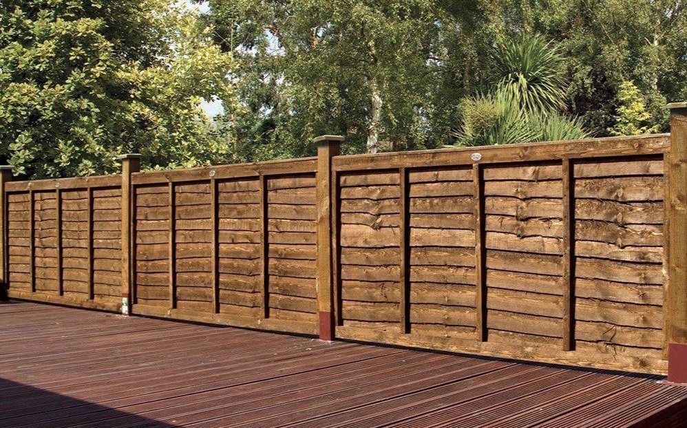 Wooden fence panels creating a boundary in the garden