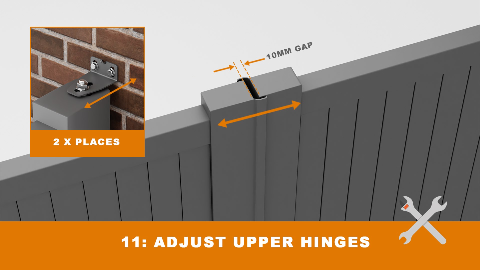 Adjust upper hinges diagram