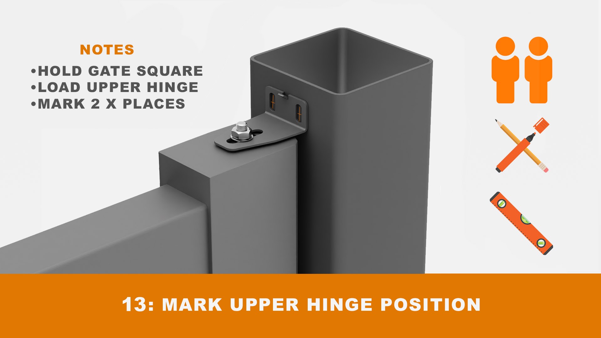 Mark upper hinge bracket diagram