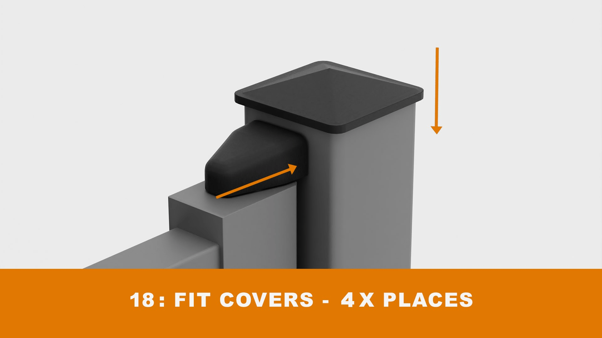 Fit hinge and post cover diagram