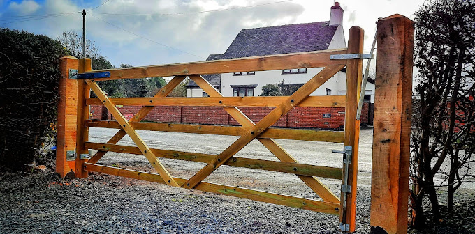 Wooden field gate