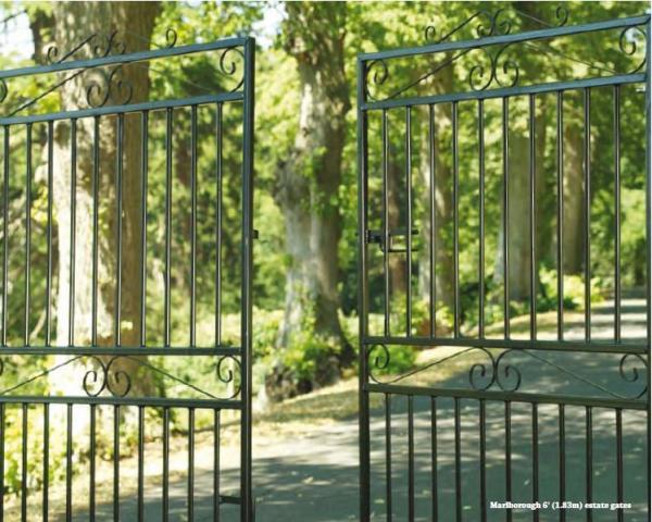 Marlborough Wrought Iron Style Metal Estate Gates