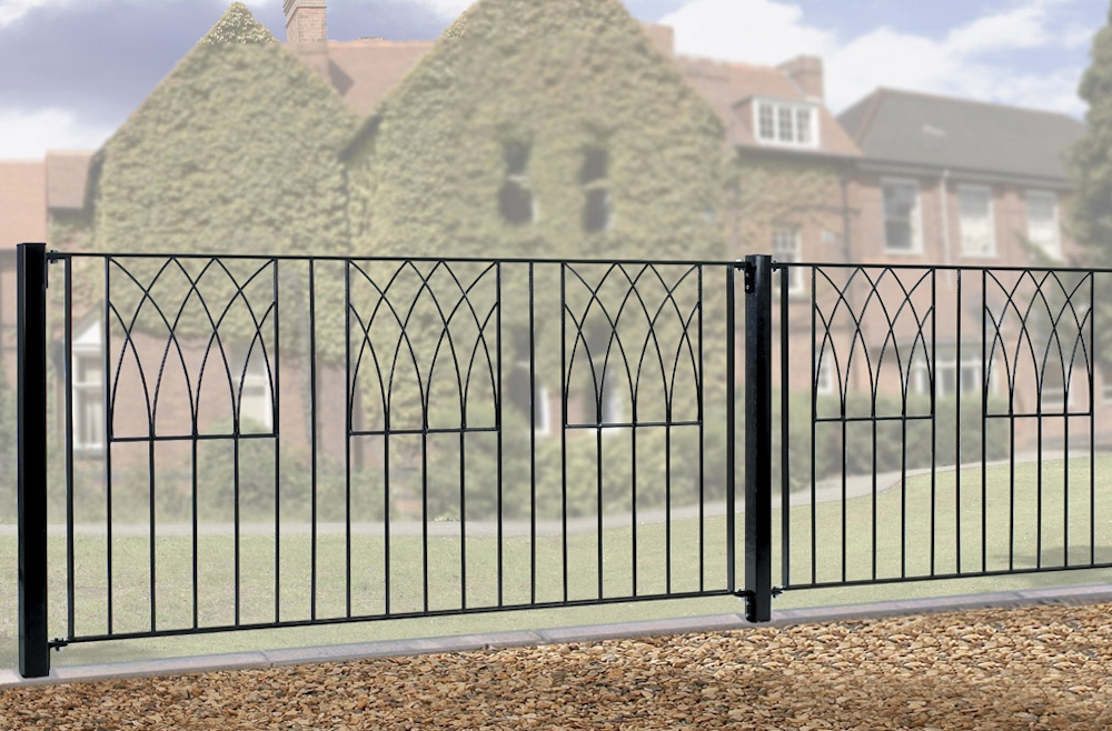 Abbey Wrought Iron Style Metal Garden Fence Panels