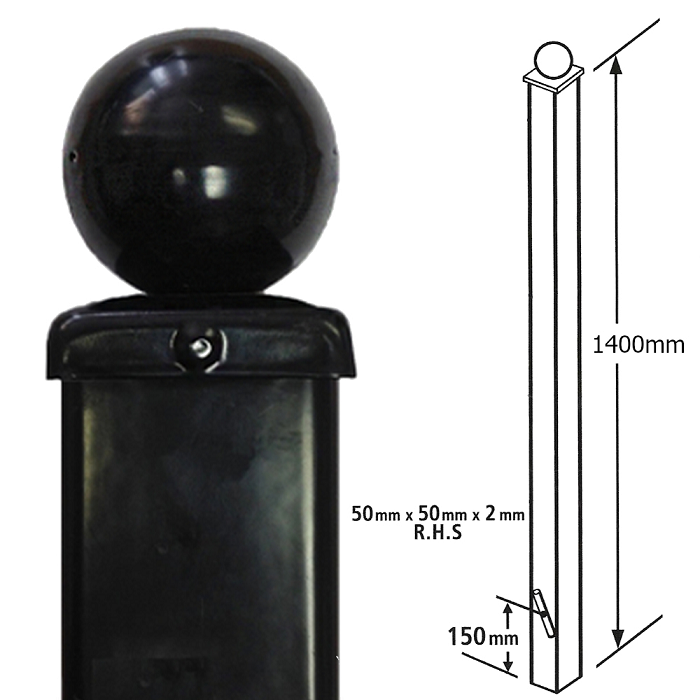 Linic 10 x Black 2” or 50mm Plastic Fence Post Cap Top Finial UK Made GT0076 