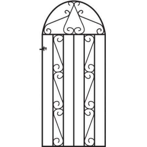 Clifton Arched Wrought Iron Style Metal Side Gate