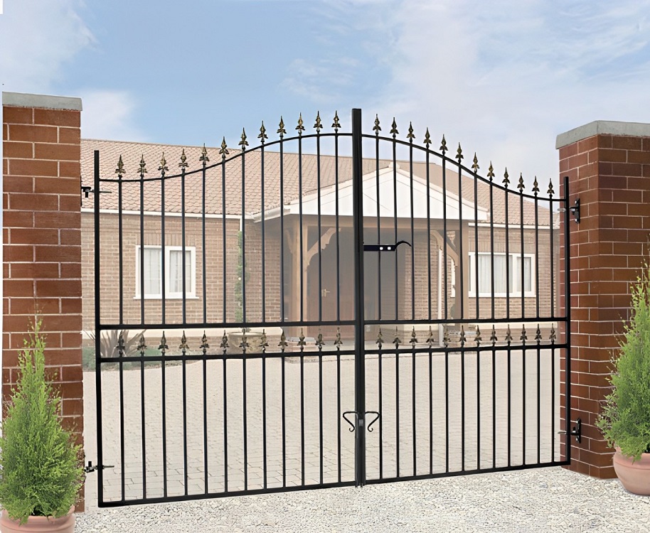 Corfe Split Bow Top Wrought Iron Style Estate Gates