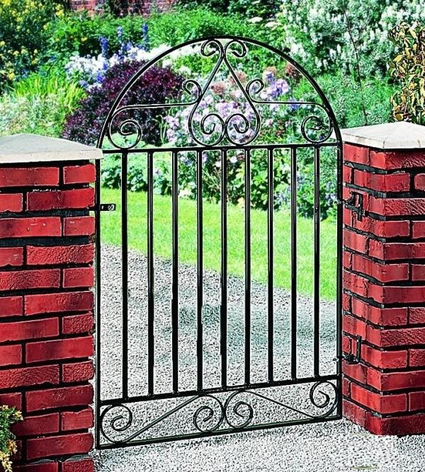 Marlborough Arched Wrought Iron Style Metal Garden Gate - 4ft High