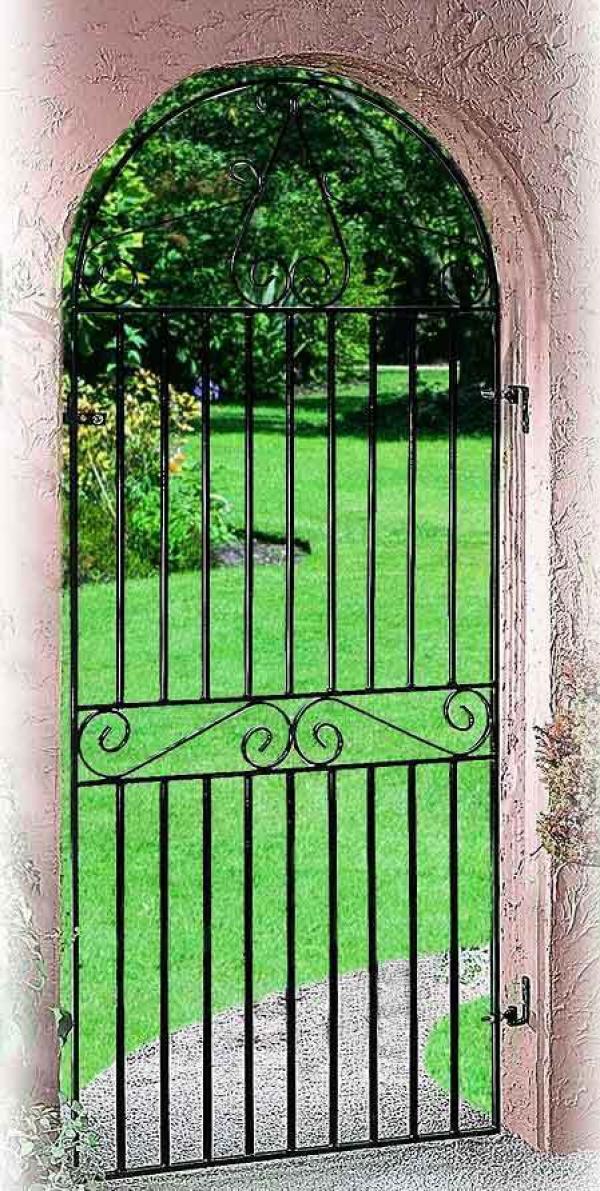 Marlborough Arched Wrought Iron Style Metal Side Gate