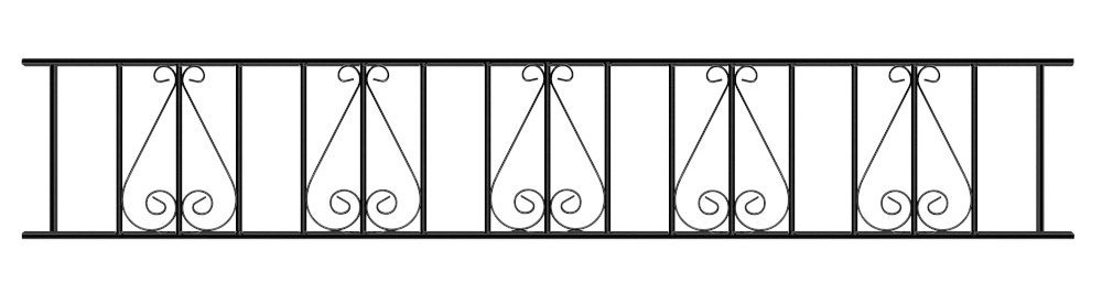 Stirling Wrought Iron Style Metal Garden Railings